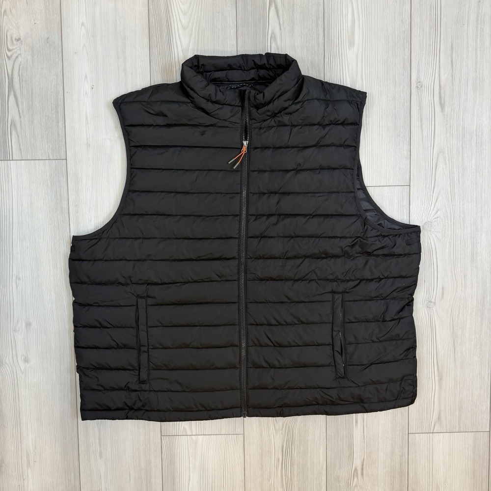 Ozark Trail Men's 3XL Black Full Zip Quilted Puffer Vest Pockets